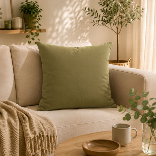 Coussin déhoussable en coton PANAMA - 60 x 60 cm - Bronze
