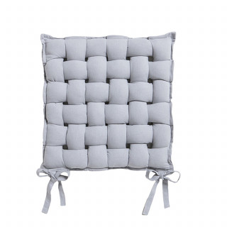 Lot de 2 galettes de chaise tressées - 40 x 40 cm - Gris