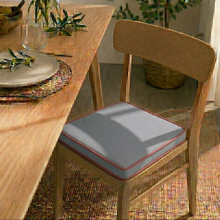 Lot de 2 galettes de chaises avec bande aggripante - 40 x 40 cm - Gris