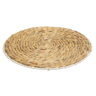 Lot de 2 sets de table en jacinthe d'eau MOOD - Diam. 35 cm - Beige