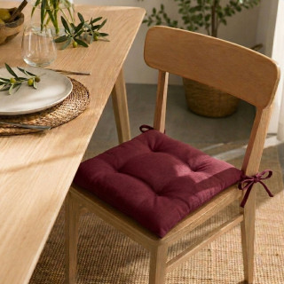 Lot de 2 galettes de chaise d'extérieur KORAI - 40 x 40 cm - Bordeaux