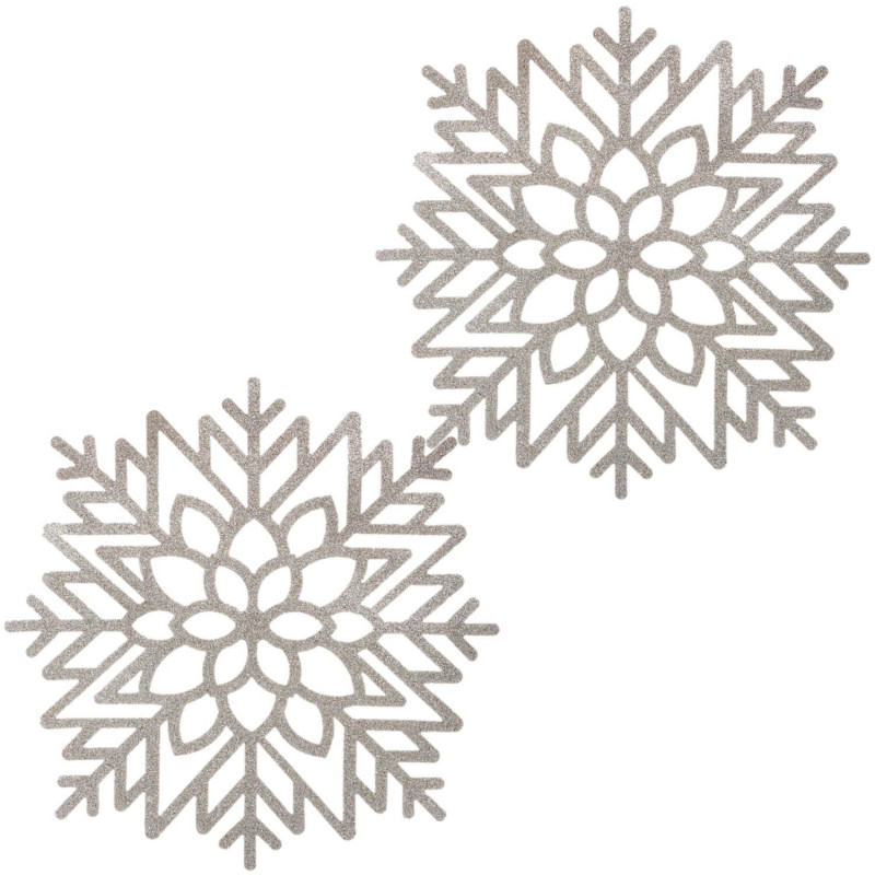 Lot de 2 sets de table en flocon pailleté - Argent