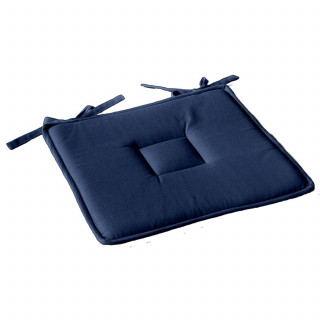 Lot de 2 galettes de chaise en coton PANAMA - Bleu foncé