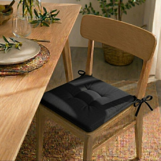 Lot de 2 galettes de chaise en coton PANAMA - Gris foncé