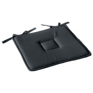 Lot de 2 galettes de chaise en coton PANAMA - Gris foncé
