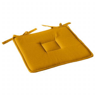 Lot de 2 galettes de chaise en coton PANAMA - Jaune