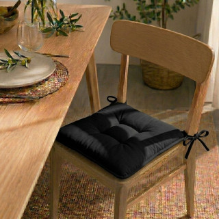 Lot de 2 galettes de chaise en coton PANAMA - Noir