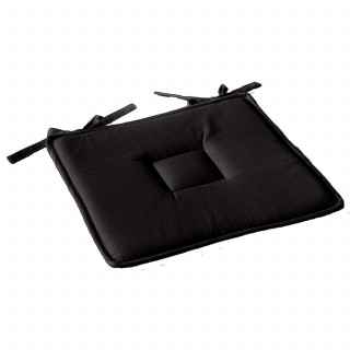 Lot de 2 galettes de chaise en coton PANAMA - Noir