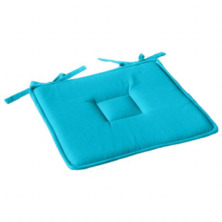 Lot de 2 galettes de chaise en coton PANAMA - Turquoise