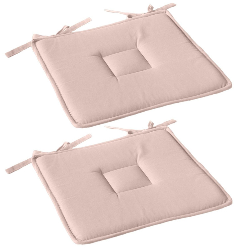Lot de 2 galettes de chaise en coton PANAMA - Rose