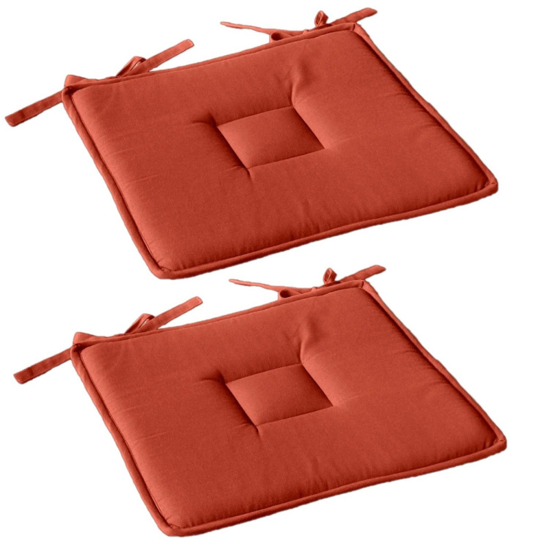 Lot de 2 galettes de chaise en coton PANAMA - Orange