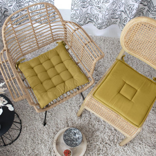 Lot de 2 galettes de chaise en coton PANAMA - Vert