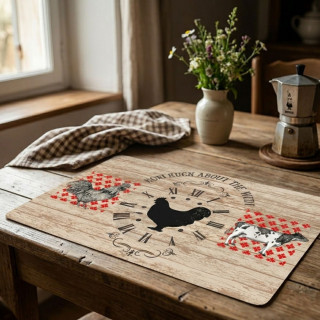 Lot de 2 sets de table FERME - 44 x 28,5 cm -Beige