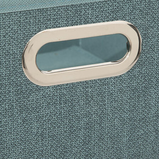Lot de 2 boîtes de rangement carrées en tissu MIX' N MODUL - L.31 x l.31 x H.15 cm - Bleu chiné