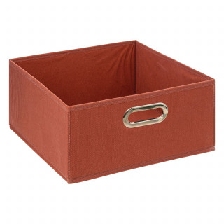 Lot de 2 boîtes de rangement carrées en tissu MIX' N MODUL - L.31 x l.31 x H.15 cm - Terre de Sienne