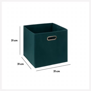Lot de 2 boites de rangement en tissu MIX'N MODUL - L.31 x l.31 x H.31 cm - Bleu pétrole