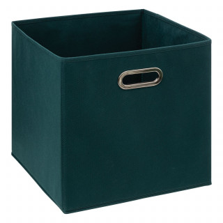 Lot de 2 boites de rangement en tissu MIX'N MODUL - L.31 x l.31 x H.31 cm - Bleu pétrole