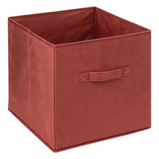 Lot de 2 boites de rangement cube en velours MIX'N MODUL - L.31 x l.31 x H.31 cm - Terre de Sienne