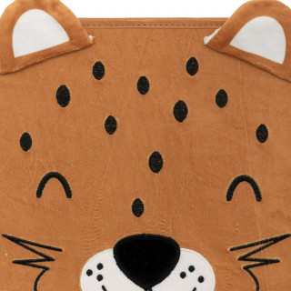 Lot de 2 boîtes de rangement enfant tigre en velours JOEY - L.29 x l.29 x H.29 cm - Marron