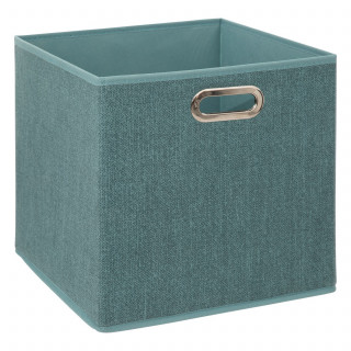 Lot de 2 boîtes de rangement en tissu MIX'N MODUL - L.31 x l.31 x H.31 cm - Bleu chiné