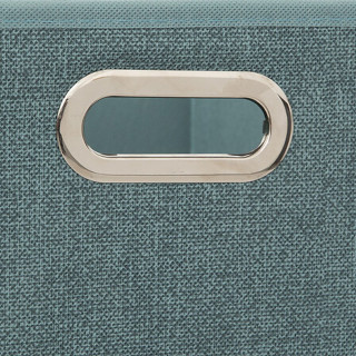 Lot de 2 boîtes de rangement en tissu MIX'N MODUL - L.31 x l.31 x H.31 cm - Bleu chiné