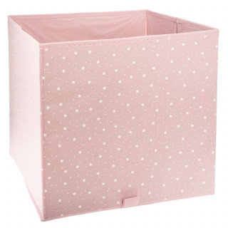 Lot de 2 boîtes de rangement cube ETOILE - L.29 x l.29 x H.29 cm - Rose