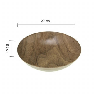 Lot de 2 assiettes creuses effet bois MOOD - Marron
