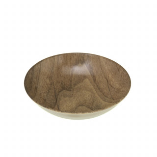 Lot de 2 assiettes creuses effet bois MOOD - Marron