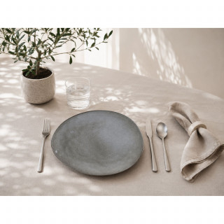 Lot de 2 assiettes plates en céramique AU GRÉ DU TEMPS - Gris