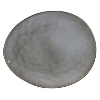 Lot de 2 assiettes plates en céramique AU GRÉ DU TEMPS - Gris