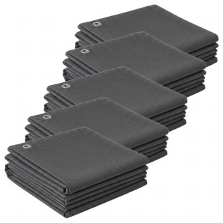 Lot de 5 brise-vues occultants en HDPE 165 gr/m² 1,20 M x 6 M - Gris