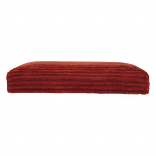 Pouf de rangement pliable en velours côtelé ARUM - 38 x 38 cm - Terre cuite
