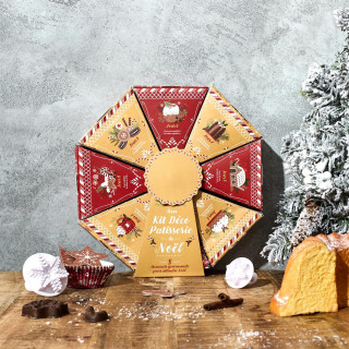 Calendrier de l'Avent Pâtisserie – Roue Déco Gâteaux de Noël 8 Compartiments - Rouge