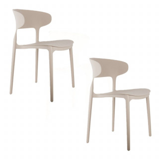 Lot de 2 chaises d'intérieur et d'extérieur FAIN - Gris