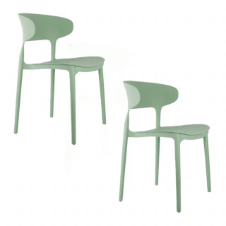 Lot de 2 chaises d'intérieur et d'extérieur FAIN - Vert