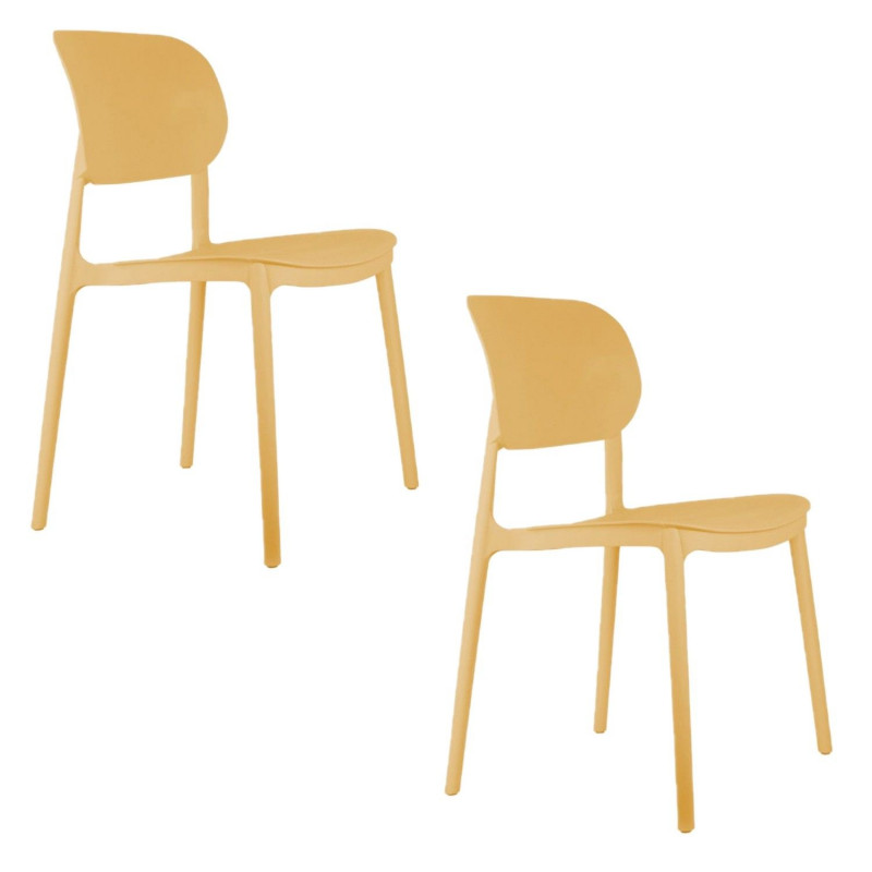 Lot de 2 chaises d'intérieur et d'extérieur CHEER - Jaune