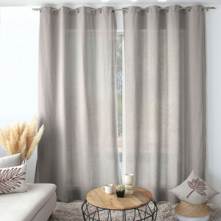 Rideau en coton recyclé chambray CAMBRIA - 140 x 240 cm - Lin