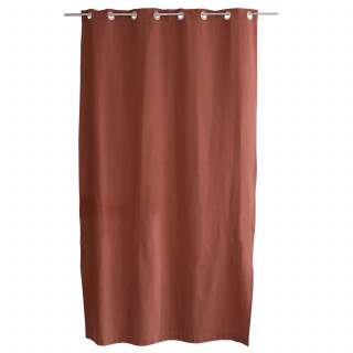 Rideau en coton recyclé chambray CAMBRIA - 140 x 240 cm - Terracotta