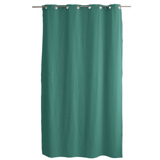 Rideau en coton recyclé chambray CAMBRIA - 140 x 240 cm - Vert jade
