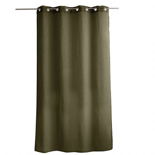 Voilage effet texturé avec 8 œillets en métal SIA - 140 x 240 cm - Kaki