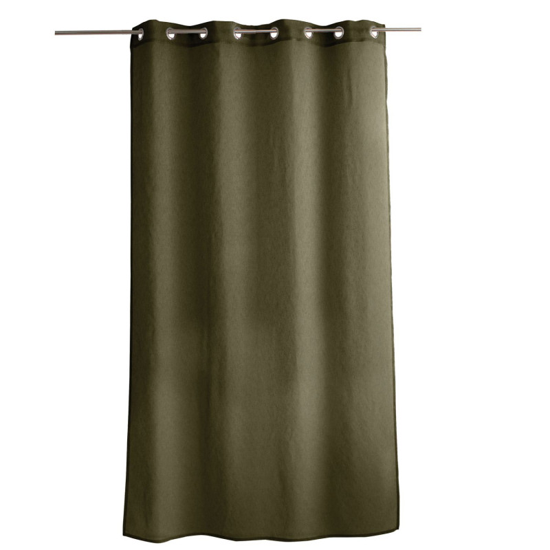 Voilage effet texturé avec 8 œillets en métal SIA - 140 x 240 cm - Kaki
