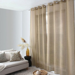 Voilage effet texturé avec 8 œillets en métal SIA - 140 x 240 cm - Lin