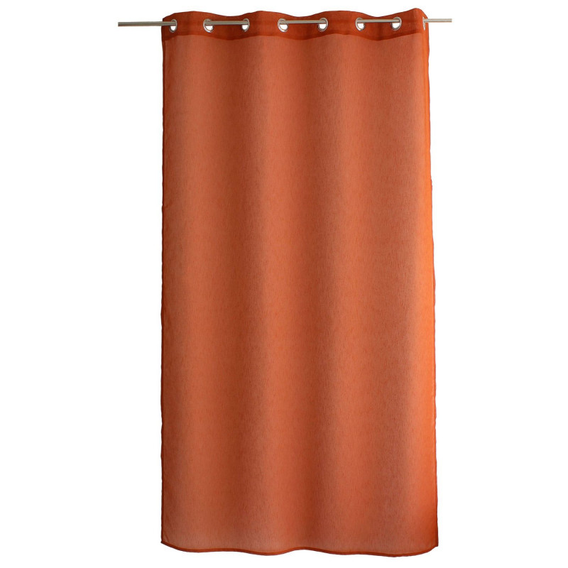 Voilage effet texturé avec 8 œillets en métal SIA - 140 x 240 cm - Orange