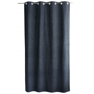 Rideau thermique en velours marbré avec doublure polaire NUUK - 140 x 240 cm - Bleu