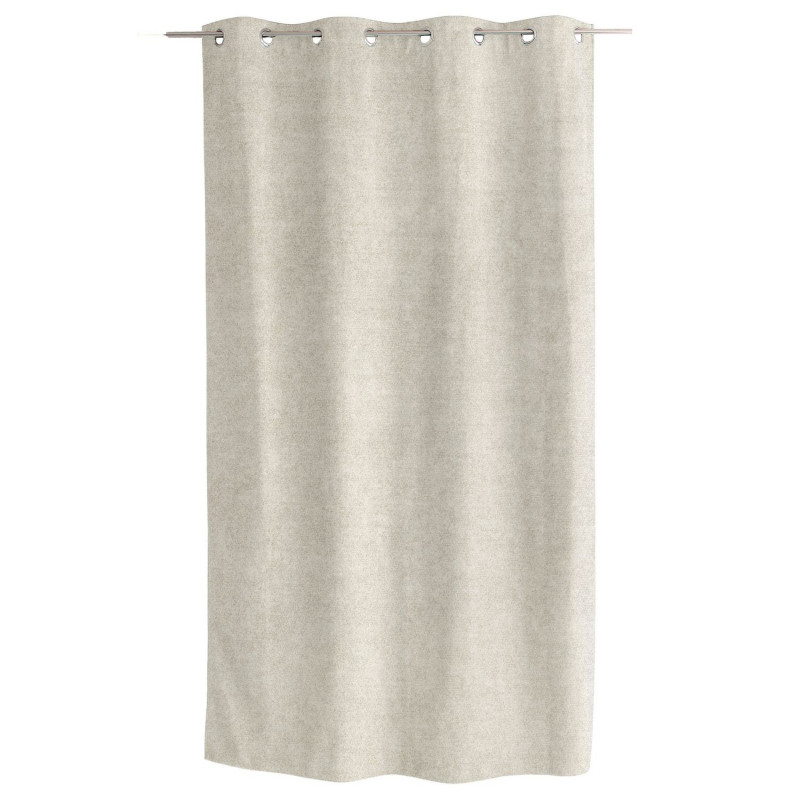 Rideau thermique en velours marbré avec doublure polaire NUUK - 140 x 240 cm - Ecru