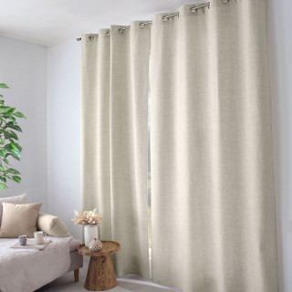 Rideau thermique en velours marbré avec doublure polaire NUUK - 140 x 240 cm - Ecru