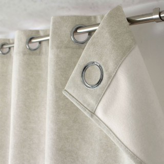 Rideau thermique en velours marbré avec doublure polaire NUUK - 140 x 240 cm - Ecru