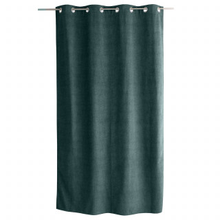 Rideau thermique en velours marbré avec doublure polaire NUUK - 140 x 240 cm - Emeraude