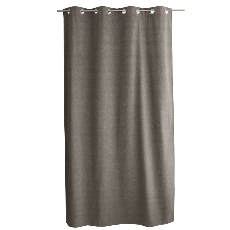 Rideau thermique en velours marbré avec doublure polaire NUUK - 140 x 240 cm - Taupe