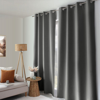 Rideau total occultant et thermique OXFORD - 135 x 240 cm - Gris clair